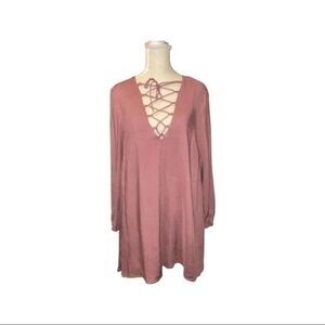 Tobi mauve lace up dress size medium